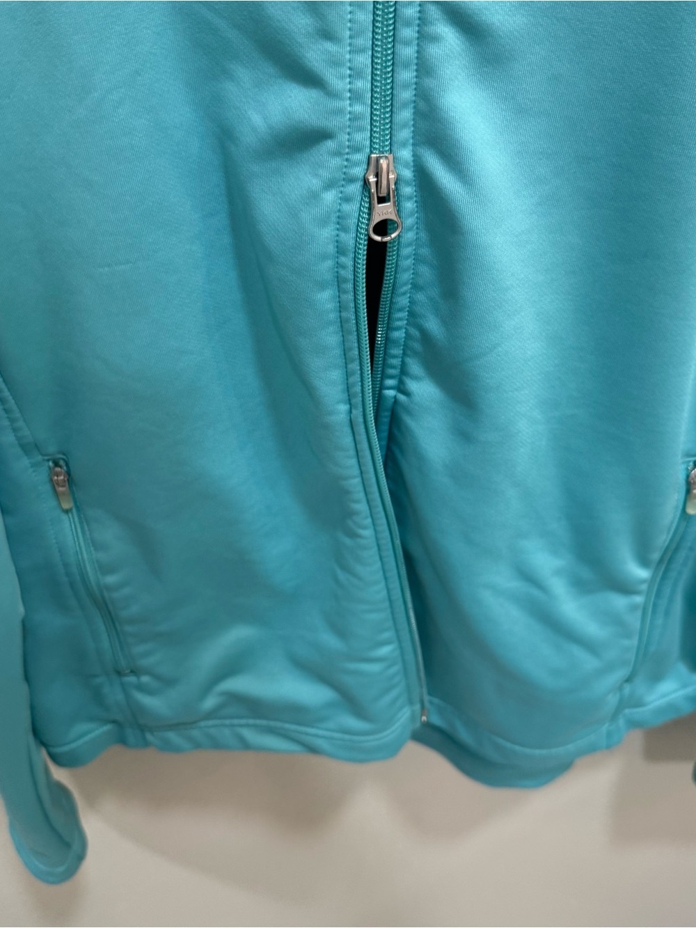 Nike Fit Dry Size L Womens Blue Full Zip Stand Collar Athletic Jacket Gray Tag - Picture 6 of 11